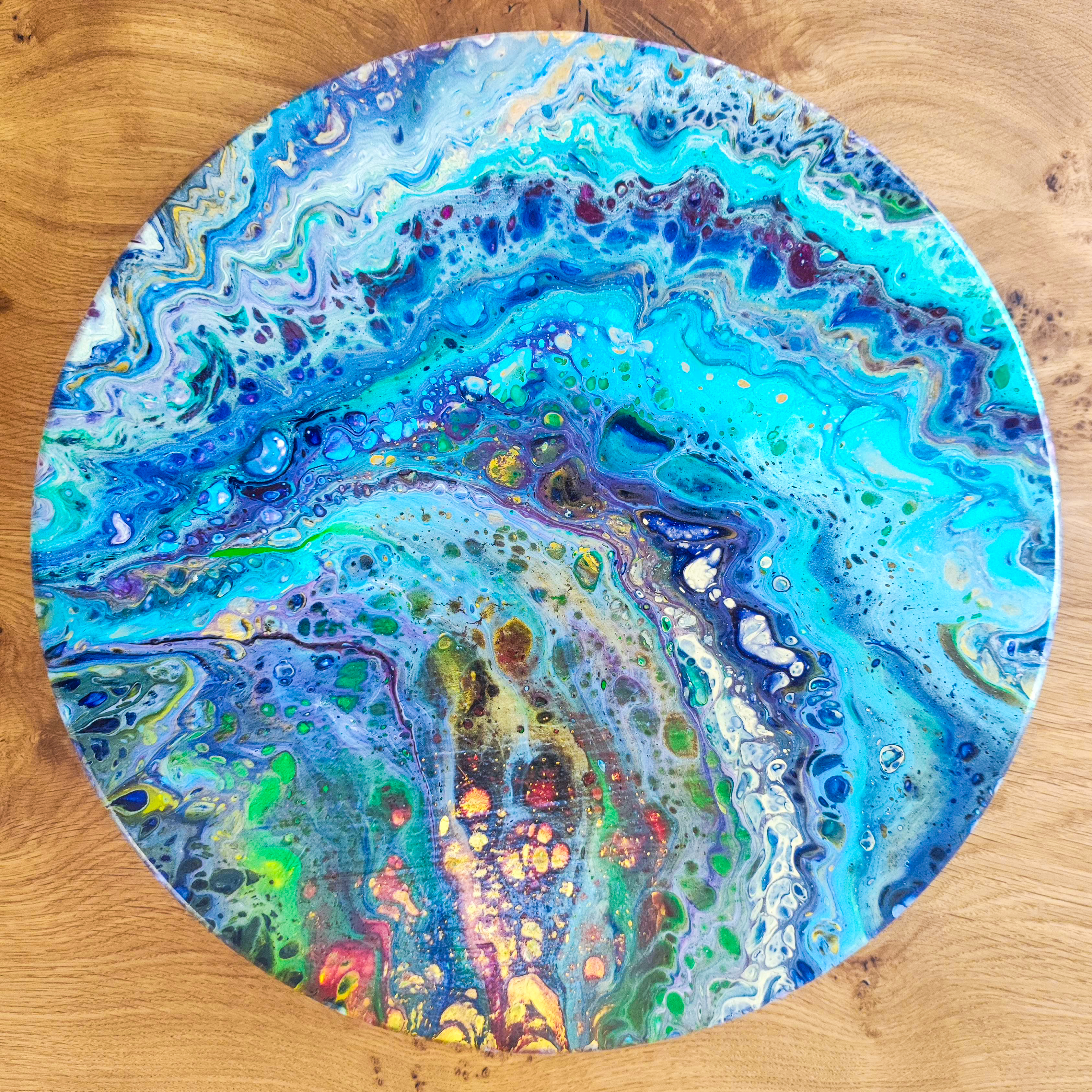 Drehteller in Acrylic Pouring